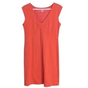 Fig Voyage orange Sleeveless V Neck Cotton Dress Large T6